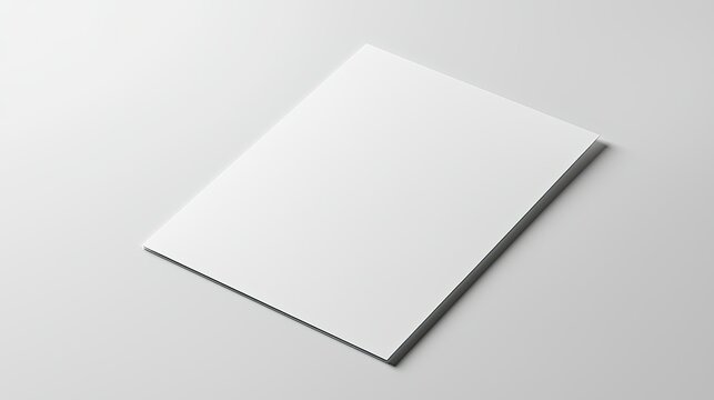 Blank white paper mockup on white background.