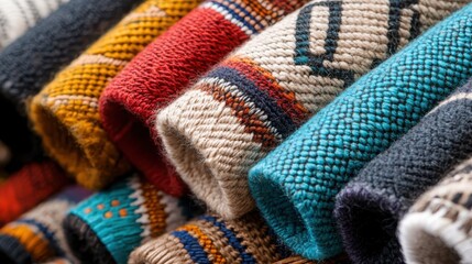 Vibrant traditional native american textiles handmade crafts indigenous culture rich patterns close-up view artistic expression