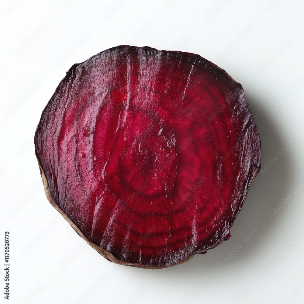 Poster roasted beet slice with caramelized edges showcased on a light background