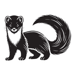 Minimalistic marten silhouette for versatile creative uses - Marten black vector
