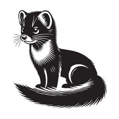 Detailed marten silhouette for creative digital projects - Marten black vector
