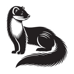 Artistic marten silhouette for modern design purposes - Marten illustration - minimallest marten vector

