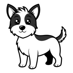 Cute Small Dog on White Background 