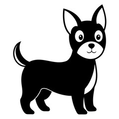 Cute Small Dog on White Background 