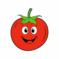 Smiling Tomato with a Face 