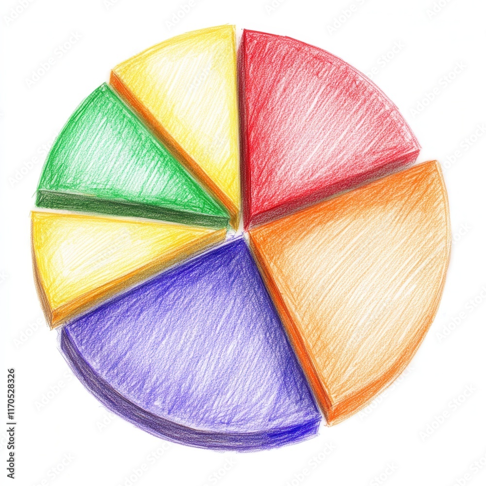 Fototapete Financial pie chart with color-coded segments illustrating budget distribution and investment allocation clearly for analysis