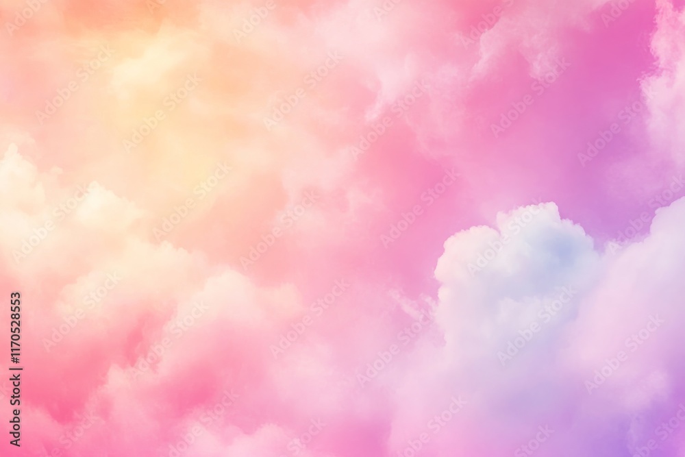 Poster beautiful sunset showcases vibrant pink and orange clouds illuminated by fading light, creating a so