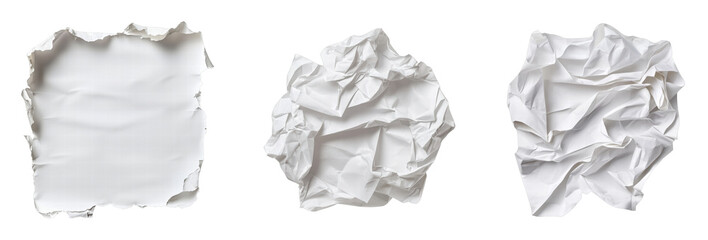 Obraz premium Crumpled and Torn White Paper Textures
