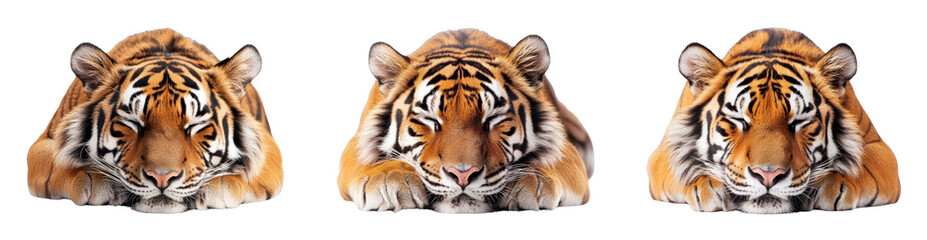 Obraz premium Majestic tiger trio resting peacefully