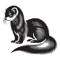 Minimalistic mink silhouette for innovative media uses - Mink black vector
