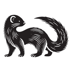 Captivating mink silhouette for creative print media - Mink black vector
