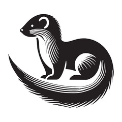 Simplified mink silhouette for versatile digital uses - Mink illustration - minimallest mink vector
