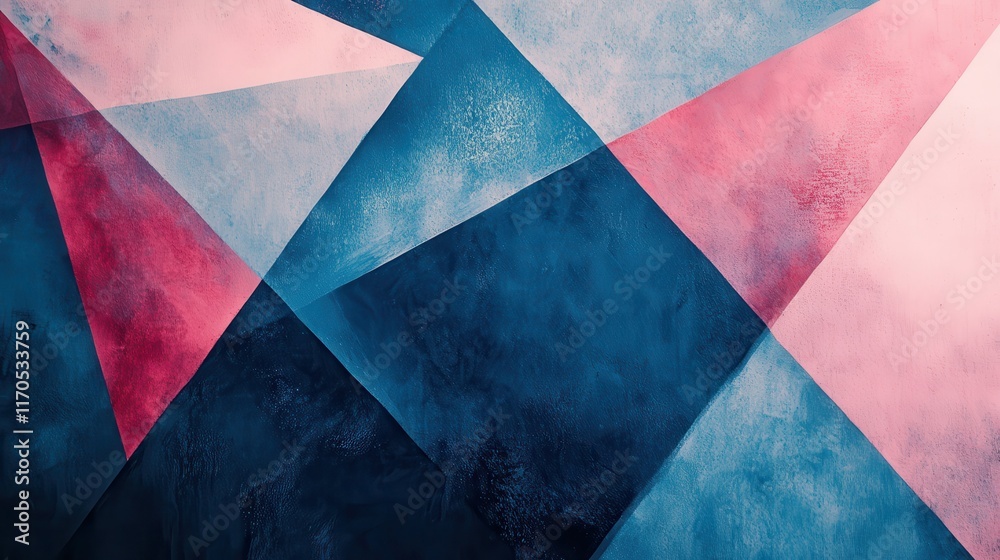 Poster Geometric forms created with soft pencil strokes showcase a blend of colors and shapes in an abstract artwork