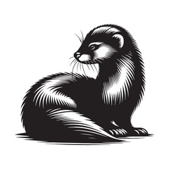 Creative mink silhouette for diverse media applications - Mink illustration - minimallest mink vector
