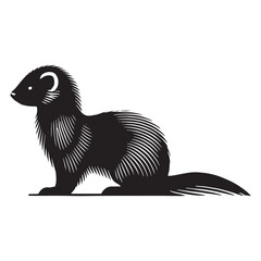 Bold mink silhouette for creative media applications - Mink black vector
