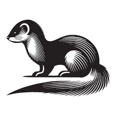 Stylish mink silhouette for versatile print designs - Mink illustration - minimallest mink vector
