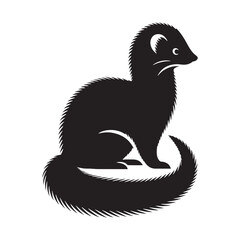 Simplified mink silhouette for digital media designs - Mink black vector
