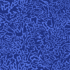 seamless pattern features an intricate, abstract design with organic, maze-like lines in various shades of blue, creating a dynamic and modern texture.