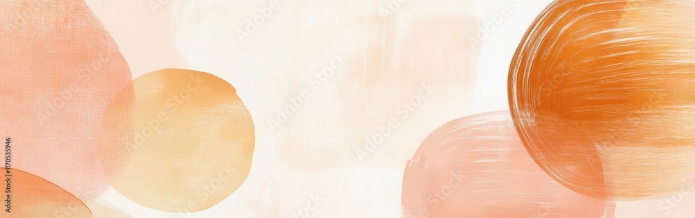 Fototapete Minimalist pencil strokes create a subtle gradient with warm tones in a calming abstract design