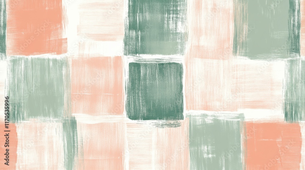 Poster minimalist grid pattern featuring soft pencil strokes in muted colors suitable for contemporary desi