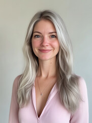 Naklejka premium woman grey blond hair Beauty Editorial Images