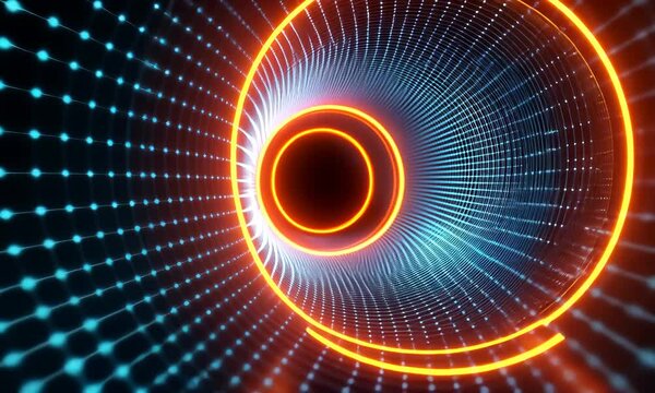 Futuristic Glowing Tunnel with Vortex Effect