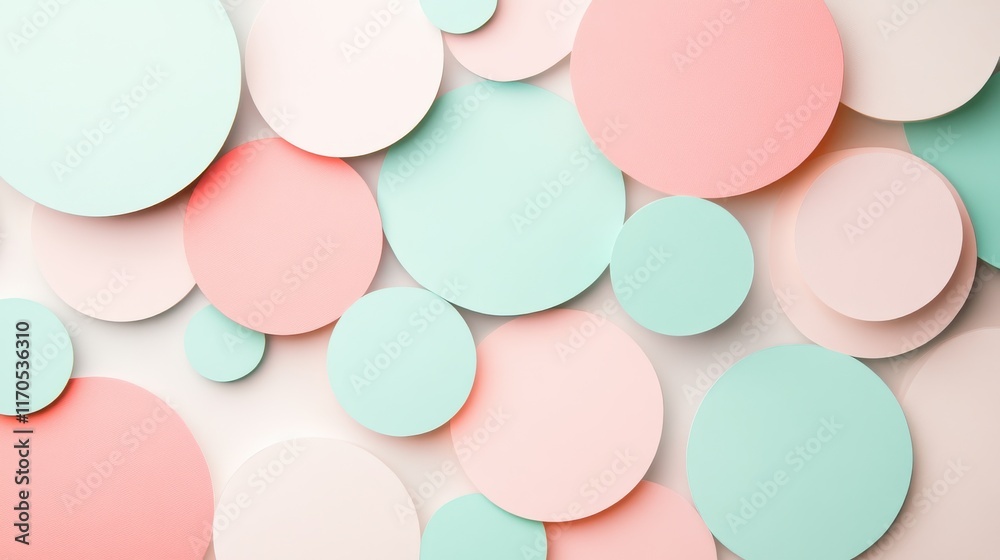 Poster colorful pastel circles create an artistic minimalist backdrop with soft pencil strokes highlighting