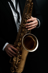playing the saxophone
