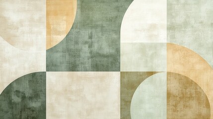 Minimalist abstract geometric design featuring earthy tones and soft shapes for modern decor