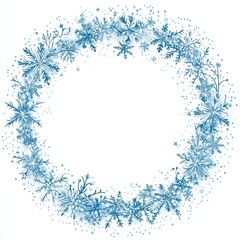 Delicate snowflake pattern forming a beautiful circular design, perfect for winter-themed projects or decorations