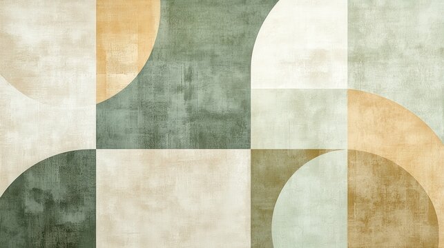 Minimalist abstract geometric design featuring earthy tones and soft shapes for modern decor