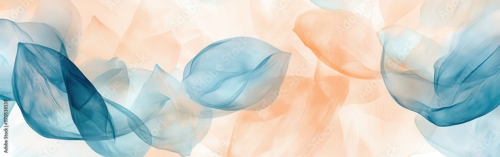 Aufkleber elegant pencil strokes create a soothing wash of muted colors resembling flowing leaves in a serene 