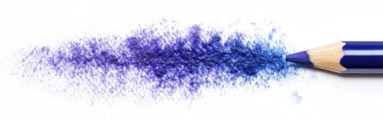 Fototapeta premium Elegant gradient created by a blue pencil, showcasing fine strokes and soft texture against a clean background