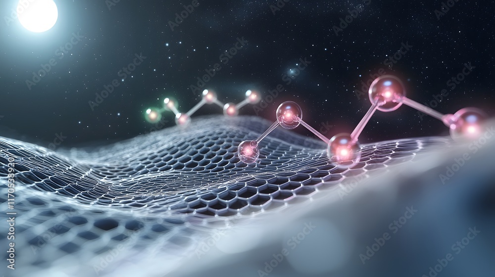 Poster quantum computing visualizing molecular orbital hybridization with 3d animated glowing and pi bonds 