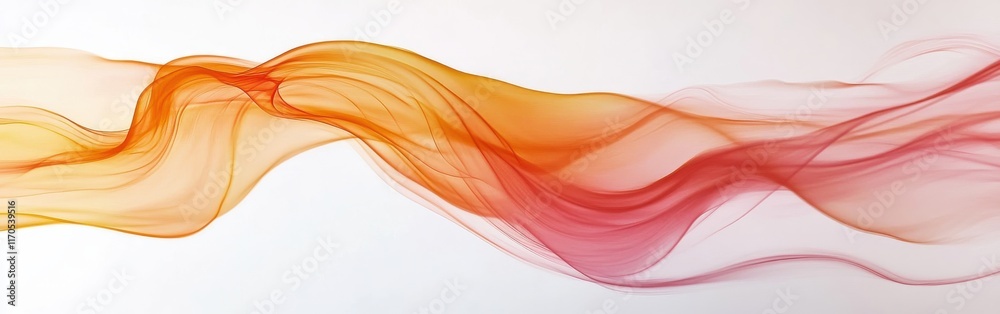 Fototapete Elegant amber and pink colors flow together in smooth waves, creating a captivating visual experience