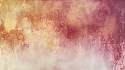 Obraz premium Elegant amber and pink strokes create a harmonious blend of colors on a textured canvas, showcasing abstract artistry