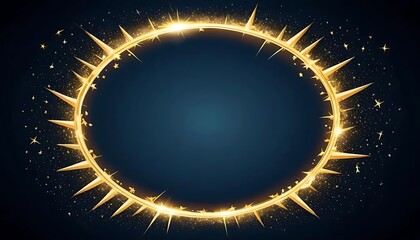 Glowing Golden Circle Crown with Spikes and Stars