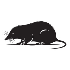 Minimalistic mole silhouette for modern creative applications - Mole black vector
