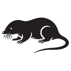 Simplified mole silhouette for versatile design uses - Mole illustration - minimallest mole vector
