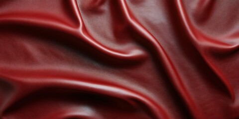Obraz premium Close-Up of Luxurious Red Leather Texture with Natural Grain and Folds