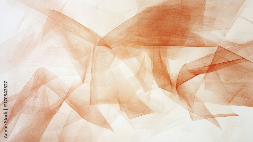 Poster Abstract artwork featuring translucent pencil strokes with warm tones creating a dynamic flow of shapes and movements