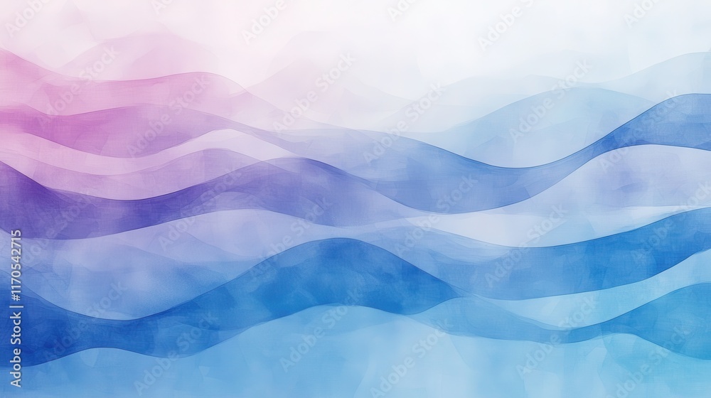 Poster Abstract gradient of pencil strokes flowing in soft waves of pastel colors showcasing a serene artistic expression