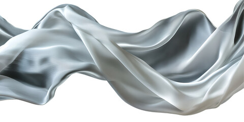Obraz premium White silk fabric on white background