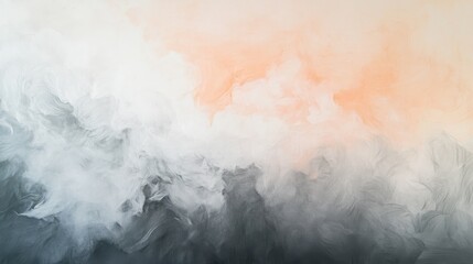 Obraz premium Soft peach and gray abstract pencil strokes create a misty atmosphere in a tranquil setting