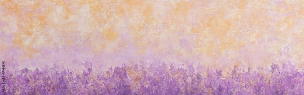 Poster Abstract pencil strokes create a captivating backdrop with uneven textures and soft color transitions highlighting shades of purple and yellow