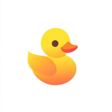 Vibrant yellow rubber duck floating against a bright background in a playful and cheerful setting