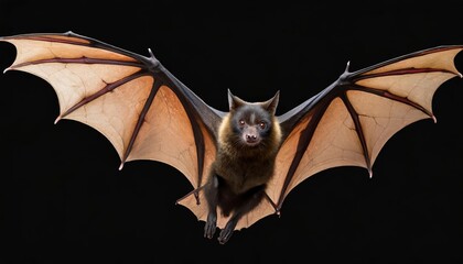 Majestic Bat in Flight Captivating Wing Flap Captured Against Isolated Transparent Background A Stunning Display of Natures Nighttime Acrobatics
