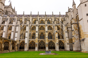 Westminster Abbey courtyard in London, UK