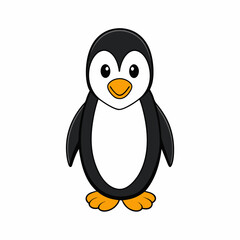Cute Penguin on White Background