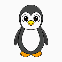 Cute Penguin on White Background